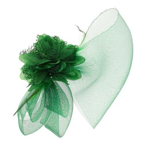 CRILSTYLEO Haarschmuck Aus Blumenfedern St Patrick Hüte Grüner Hut St. Patricks Day-party Hellgrüner Fascinator Grüner Partyhut Kopfbedeckungen Für Bankette Green Kunststoff von CRILSTYLEO