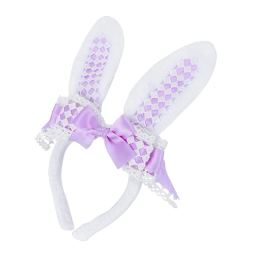 CRILSTYLEO Hasenohren Kc Stirnband Cosplay-kopfschmuck Stirnband Für Mädchen Hasenohren Spa-stirnbänder Mädchen Stirnband Osterstirnbänder Für Frauen Osterkopfschmuck Plüschstoffe Violett von CRILSTYLEO