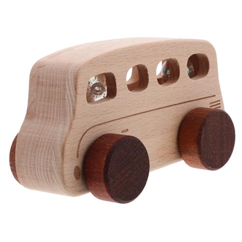 CRILSTYLEO Holzspielzeug Pädagogisches Marbles Babyspielzeug Holz Bus Busmodelle Tragbares Busmodell aus Holz Busmodell für Buche Beige von CRILSTYLEO