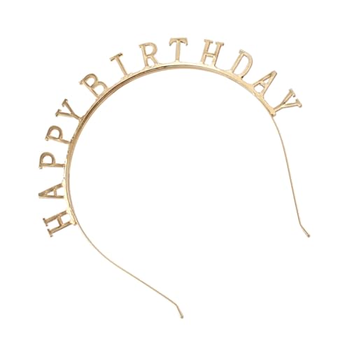 CRILSTYLEO Kopfschmuck aus Legierung mädchen stirnbänder Stirnband für Mädchen geburtstag haarband würfelunterlage photostickomni geburtstag kopfbedeckung Haarband zum Geburtstag Golden von CRILSTYLEO