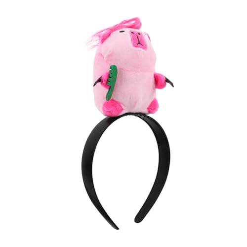 CRILSTYLEO lustiges Stirnband Capybara-Make-up-Stirnband Lustiges Haarband Karnevalskopf Bopper lustige Haarreifen Festliche Haarreifen Cosplay-Stirnbänder kreative Haarreifen Stoff Rosa von CRILSTYLEO