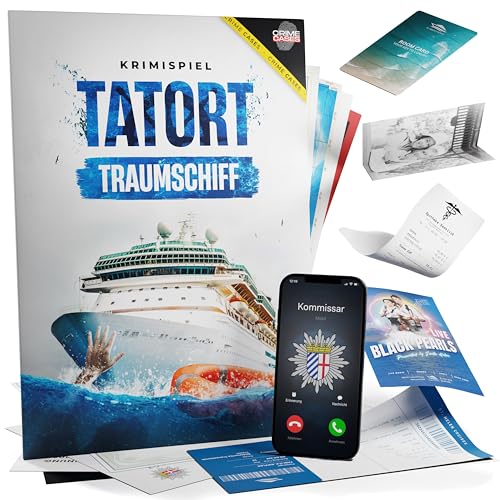 CRIMECASES Krimispiel für Erwachsene Tatort Traumschiff I Escape Krimi Spiel für 1-6 Personen I Mordfall lösen Spiel ab 14 Jahren I Rätselspiel für Zuhause von CRIMECASES