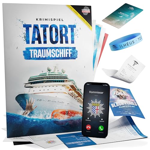 CRIMECASES Krimispiel: Tatort Traumschiff I Spannendes Krimi Spiel für Erwachsene für 1-6 Personen I Mordfall lösen Spiel für zuhause ab 14 Jahren von CRIMECASES