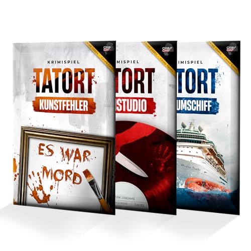 CRIMECASES Krimi-Bundle – 3 spannende Fälle in einem Set: Tatort Kunstfehler, Tonstudio & Traumschiff | Cold Case Spiele für Erwachsene | Murder Mystery für 1-6 Personen | Perfekt für Krimiabende von CRIMECASES