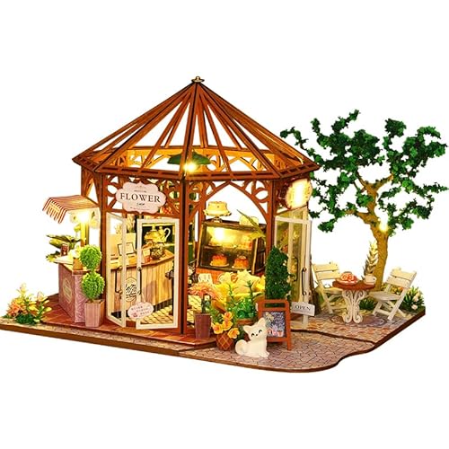 CRIOLPO Holzpuppenhaus-Kits, Tinyaturhaus-BausäTze FüR Erwachsene, Tinyatur-Puppenhaus-Set Zum Selbermachen, Holzhandwerk Im MaßStab 1:24, Tinyatur-Haus-Bastelset, FüR Kreatives Basteln - Siti Mocha von CRIOLPO