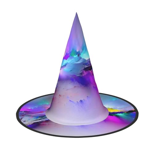 CRJSYCBYB Northern Lights Painting Printed Halloween Hat Witch Hat Halloween Pointy Hat von CRJSYCBYB