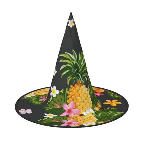 CRJSYCBYB Tropischer Ananas-Hut, Hawaii-Druck, Halloween-Hut, Hexenhut, spitzer Hut von CRJSYCBYB