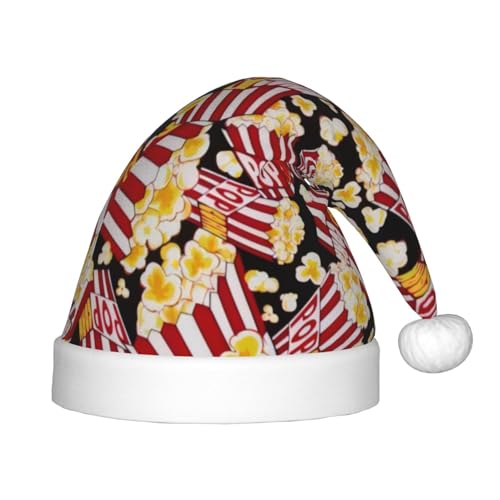 CRJSYCBYB Weihnachtsmütze mit Popcorn-Aufdruck, für Kinder, Glitzer, leuchtende Weihnachtsmütze von CRJSYCBYB