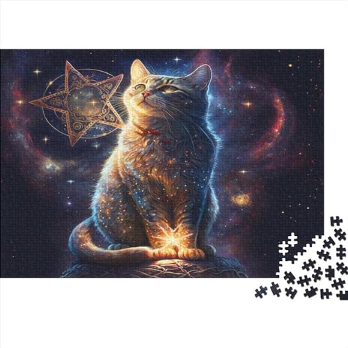 Puzzle für Erwachsene, Katze, 1000 Teile, Holzpuzzle, Puzzle für 14-Jährige, tolles Geschenk für Erwachsene, 1000 Teile (75 x 50 cm) von CRJUS