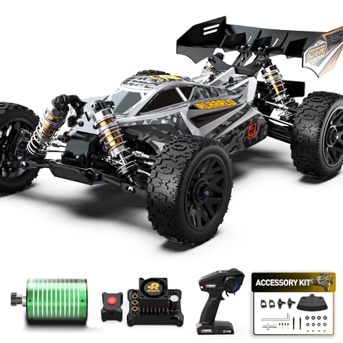 CROBOLL 1:14 bürstenlose schnelle ferngesteuertes Auto für Erwachsene mit unabhängigem Regler, Höchstgeschwindigkeit 90+KPH 4X4 Hobby Offroad rc Auto (Gold) von CROBOLL