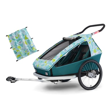 CROOZER Kinderfahrradanhänger Kid Vaaya 2 Colourful Journey inklusive Sonnenschutz von CROOZER