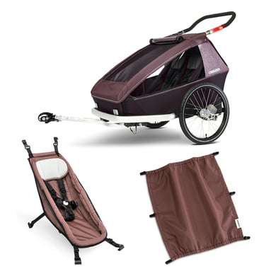 CROOZER Kinderfahrradanhänger Kid Vaaya 2 inklusive Babysitz Sonnenschutz Blossom Red von CROOZER