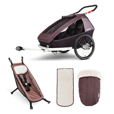 CROOZER Kinderfahrradanhänger Kid Vaaya 2 inklusive Winter-Set Blossom Red von CROOZER