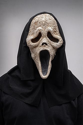 Halloween Scream Maske, Horror Gruselige Latexmasken Cosplay Kostüm Zubehör, Perfektes Lustiges Geschenk für Zirkus oder Karneval Mottoparty Dekoration Requisiten von CRSURE