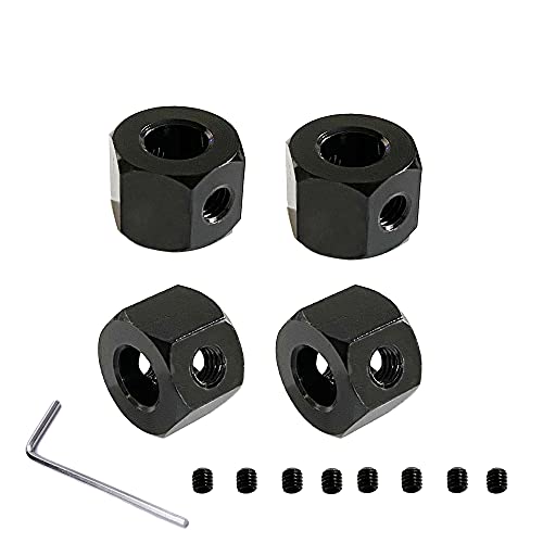 4 stücke Gummi Drift Reifen Upgrade Radnaben Gummi Weiche Reifen for WPL D12 D42 RC Auto Ersatzteile Zubehör Kinder Spielzeug (Color : Black 12mm Adapter) von CRUMPS