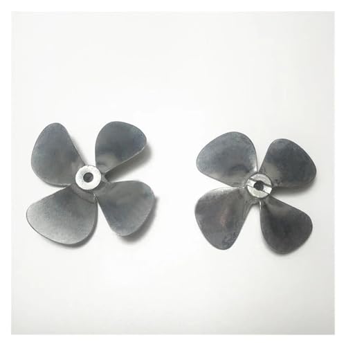 CRUMPS 4x60mm Metallpropeller Zinklegierung Rundblatt Vierflügelpropeller 4mm Wellenpropeller for DIY RC Bootsmodelle(1xpositive 1xreverse) von CRUMPS