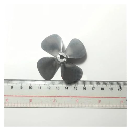 CRUMPS 4x60mm Metallpropeller Zinklegierung Rundblatt Vierflügelpropeller 4mm Wellenpropeller for DIY RC Bootsmodelle(1xreverse) von CRUMPS