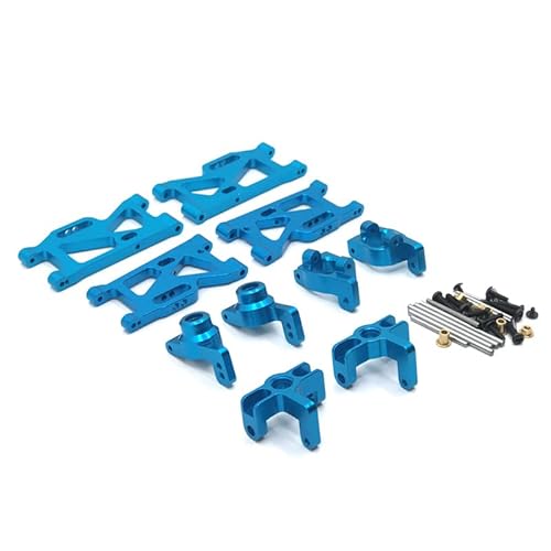 CRUMPS Metall-Upgrade-Schwingen-Lenkbecher, 5er-Set for WLtoys 144010 144001 144002 124016 124017 124018 124019 RC-Autoteile(Blue Five Piece Set) von CRUMPS