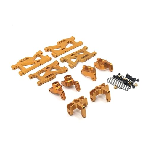 CRUMPS Metall-Upgrade-Schwingen-Lenkbecher, 5er-Set for WLtoys 144010 144001 144002 124016 124017 124018 124019 RC-Autoteile(Gold Five-Piece) von CRUMPS