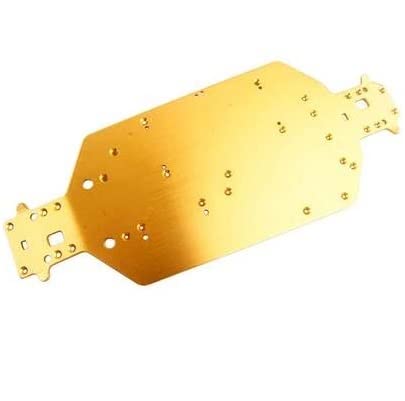 CRUMPS RC Auto 04001 Aluminium Legierung Chassis for 1/10 HSP 94107 94170 94118 94111 RC Buggy Monster Truck Upgrade Teile(Gold) von CRUMPS