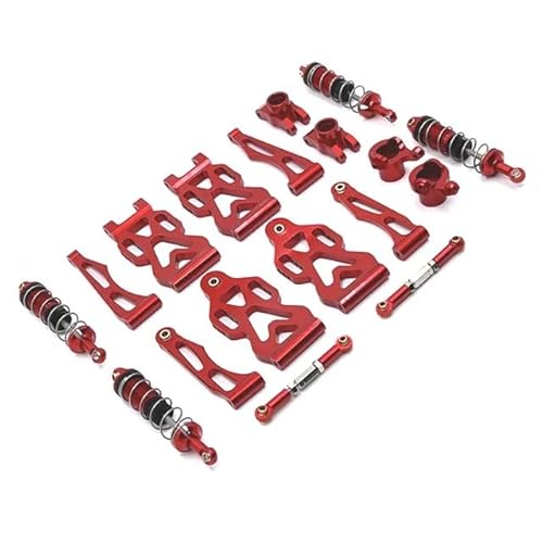 CRUMPS Verbesserte Schwinge aus Metall, Lenkbecher, Satz for SCY 1/16 JJ-RC RC Autoteile(Red) von CRUMPS