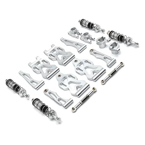 CRUMPS Verbesserte Schwinge aus Metall, Lenkbecher, Satz for SCY 1/16 JJ-RC RC Autoteile(Silver) von CRUMPS