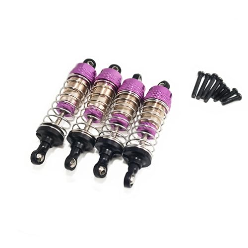 CRUMPS Wltoys 144001 124017 124019 Öltyp Stoßdämpfer Vorne Und Hinten 4 stücke Stoßdämpfer Vorgefüllt 500CTS Stille Öl Zubehör Teile(Purple) von CRUMPS