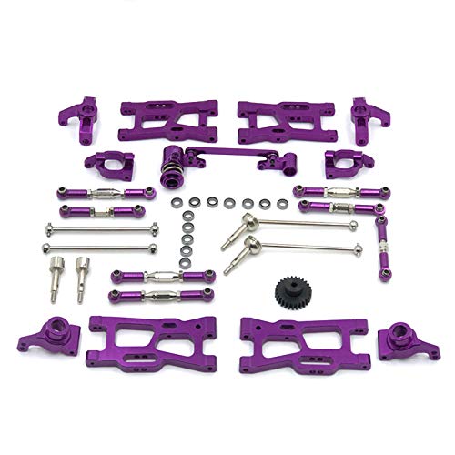 CRUMPS Wltoys 144010 144002 124017 124019 124018 144001 124007 RC Auto Teile Upgrade Metall Kit Antriebswelle Zugstange Schwinge Lenkung(PURPLE) von CRUMPS