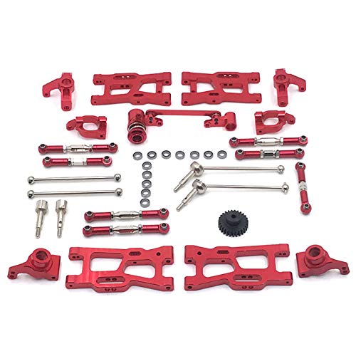 CRUMPS Wltoys 144010 144002 124017 124019 124018 144001 124007 RC Auto Teile Upgrade Metall Kit Antriebswelle Zugstange Schwinge Lenkung(Red) von CRUMPS