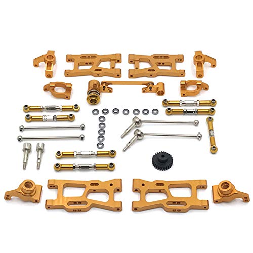 CRUMPS Wltoys 144010 144002 124017 124019 124018 144001 124007 RC Auto Teile Upgrade Metall Kit Antriebswelle Zugstange Schwinge Lenkung(Yellow) von CRUMPS