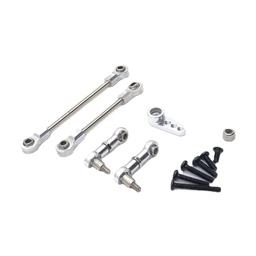 WLtoys 284131 K969 K979 K989 K999 P929 P939 RC Auto Allgemeine modifizierte Metallteile Upgrade Stange, Lenkgetriebestange Lenkgetriebearm (Color : Silver) von CRUMPS