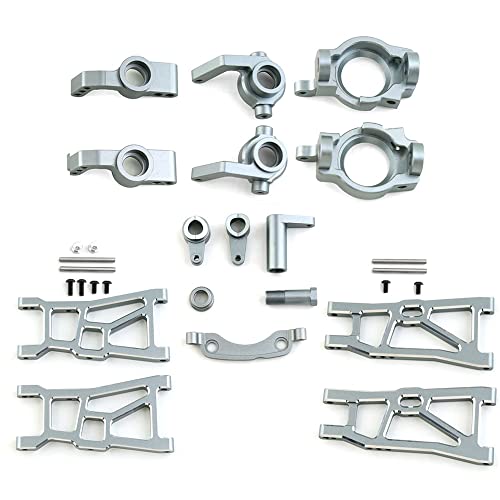 ZD Racing DBX-10 DBX10 Metall-Upgrade-Teile-Set, Aufhängungsarm, Lenkblock, 1/10 RC-Car-Upgrade-Zubehör (Color : Gray) von CRUMPS