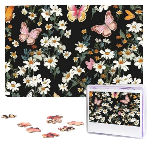 Puzzle mit 1000 Teilen für Erwachsene und Familien, herausforderndes Puzzle für Spieleabende, verschiedene Schmetterlinge und Gänseblümchen, individuelle Holzpuzzleteile, 74,9 x 50 cm Puzzle mit 1000 Teilen für Erwachsene und Familien, herausforderndes Puzzle für Spieleabende, verschiedene Schmetterlinge und Gänseblümchen, individuelle Holzpuzzleteile, 74,9 x 50 cm von CSGJMYGS
