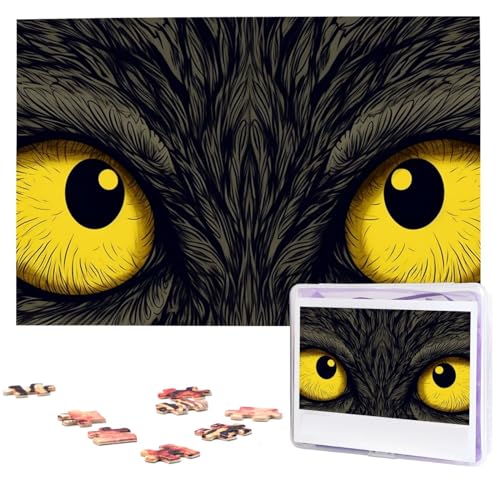 Puzzle mit 1000 Teilen für Erwachsene und Familien, herausforderndes Puzzle für Spieleabende, zwei gelbe Augen, personalisierbare Holzpuzzleteile, 74,9 x 50 cm Puzzle mit 1000 Teilen für Erwachsene und Familien, herausforderndes Puzzle für Spieleabende, zwei gelbe Augen, personalisierbare Holzpuzzleteile, 74,9 x 50 cm von CSGJMYGS