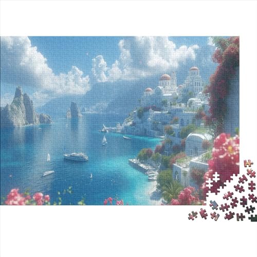 DIY Puzzles 1000pcs (75x50cm) Für Erwachsene Küstenstadt Puzzles Für Erwachsene Puzzle-Lernspiele Meerblick von CTAMM