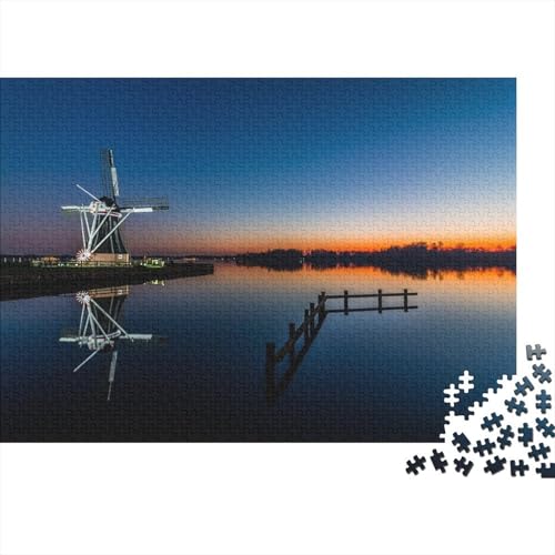 DIY Puzzles 1000pcs (75x50cm) Für Erwachsene Windmühle Puzzles Für Erwachsene Puzzle-Lernspiele Naturlandschaft von CTAMM