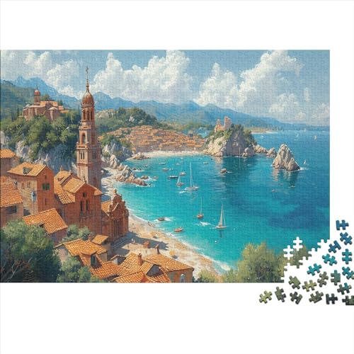 Küstenstadt 1000pcs (75x50cm) Puzzle Für Erwachsene Meerblick Geschicklichkeitsspiel-Rätsel von CTAMM