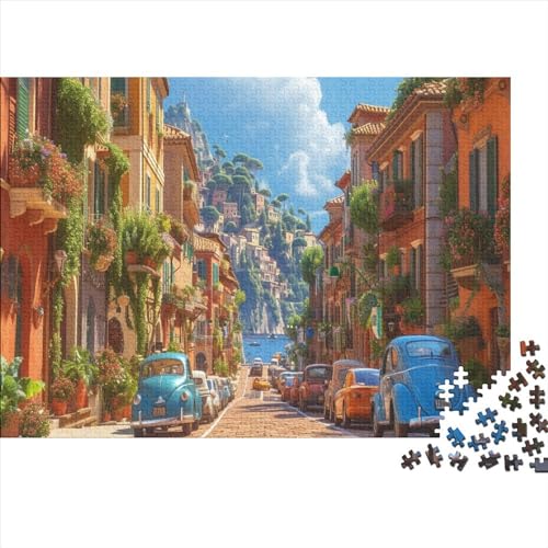 Küstenstadt 1000pcs (75x50cm) Puzzle Für Erwachsene Meerblick Rätsel,Schwieriges Rätsel,DIY Geschicklichkeitsspiele Für Die Ganze Familie von CTAMM