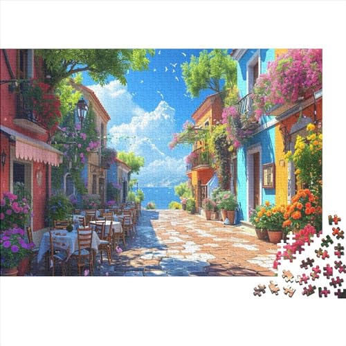 Küstenstadt 1000pcs (75x50cm) Puzzles,Meerblick Schwieriges Rätsel,Geschicklichkeitsspiele Für Die Ganze Familie von CTAMM