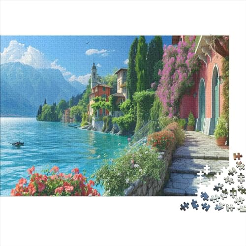 Küstenstadt 1000pcs (75x50cm) Puzzles,Meerblick Schwieriges Rätsel,Geschicklichkeitsspiele Für Die Ganze Familie von CTAMM