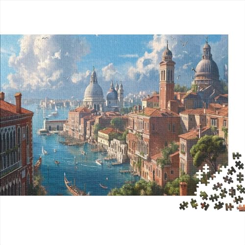 Küstenstadt 1000pcs (75x50cm) Puzzles,Meerblick Schwieriges Rätsel,Geschicklichkeitsspiele Für Die Ganze Familie von CTAMM