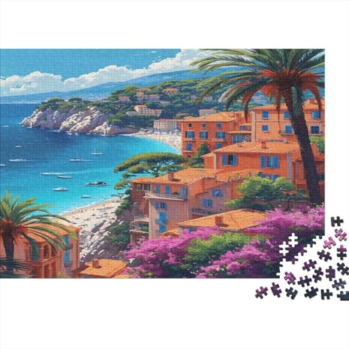 Küstenstadt Puzzle 1000pcs (75x50cm) Erwachsene Meerblick Puzzle Erwachsene Geschicklichkeitsspiel Für Die Ganze Familie von CTAMM