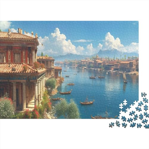 Meerblick 1000pcs (75x50cm) Puzzles Für Erwachsene Küstenstadt Feine Mehrfarbige Puzzles,Gedulds- Und Reflexionsspiele von CTAMM