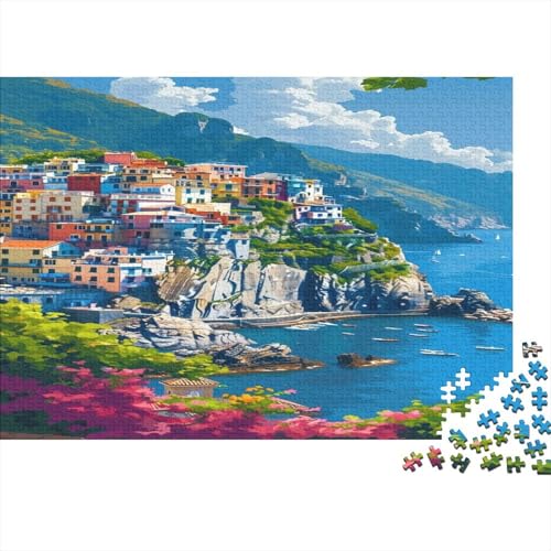 Puzzle 1000pcs (75x50cm),Puzzle Für Erwachsene,Puzzle Küstenstadt,Meerblick Puzzle Home Dekoration von CTAMM