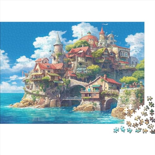 Puzzle 1000pcs (75x50cm),Puzzle Für Erwachsene,Puzzle Küstenstadt,Meerblick Puzzle Home Dekoration von CTAMM