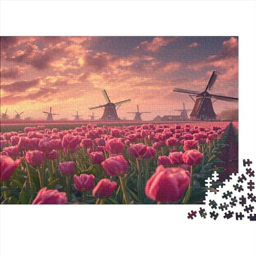 Puzzle 1000pcs (75x50cm),Puzzle Für Erwachsene,Puzzle Windmühle,Naturlandschaft Puzzle Home Dekoration von CTAMM