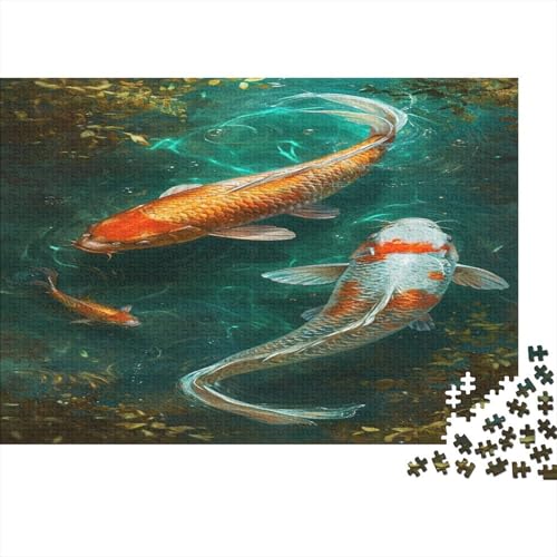 Puzzle 1000pcs (75x50cm) Erwachsene Koi Hölzern Puzzles Für Erwachsene,Lustige Spielrätsel Für Erwachsene Fische Hölzern Puzzles Für Teenager von CTAMM