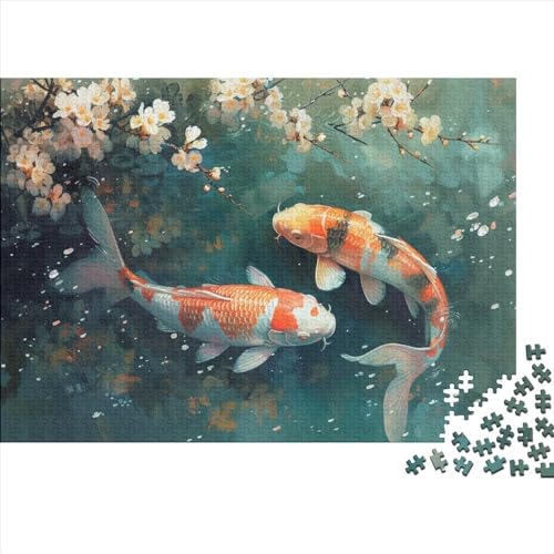 Puzzle 1000pcs (75x50cm) Erwachsene Koi Hölzern Puzzles Für Erwachsene,Lustige Spielrätsel Für Erwachsene Fische Hölzern Puzzles Für Teenager von CTAMM