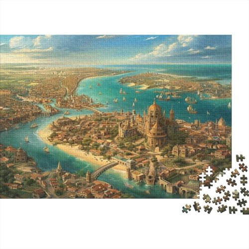 Puzzle 1000pcs (75x50cm) Erwachsene Küstenstadt Hölzern Puzzles Für Erwachsene,Lustige Spielrätsel Für Erwachsene Meerblick Hölzern Puzzles Für Teenager von CTAMM