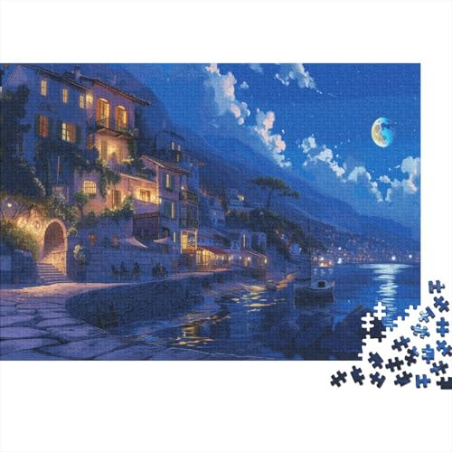 Puzzle 1000pcs (75x50cm) Erwachsene Küstenstadt Hölzern Puzzles Für Erwachsene,Lustige Spielrätsel Für Erwachsene Meerblick Hölzern Puzzles Für Teenager von CTAMM